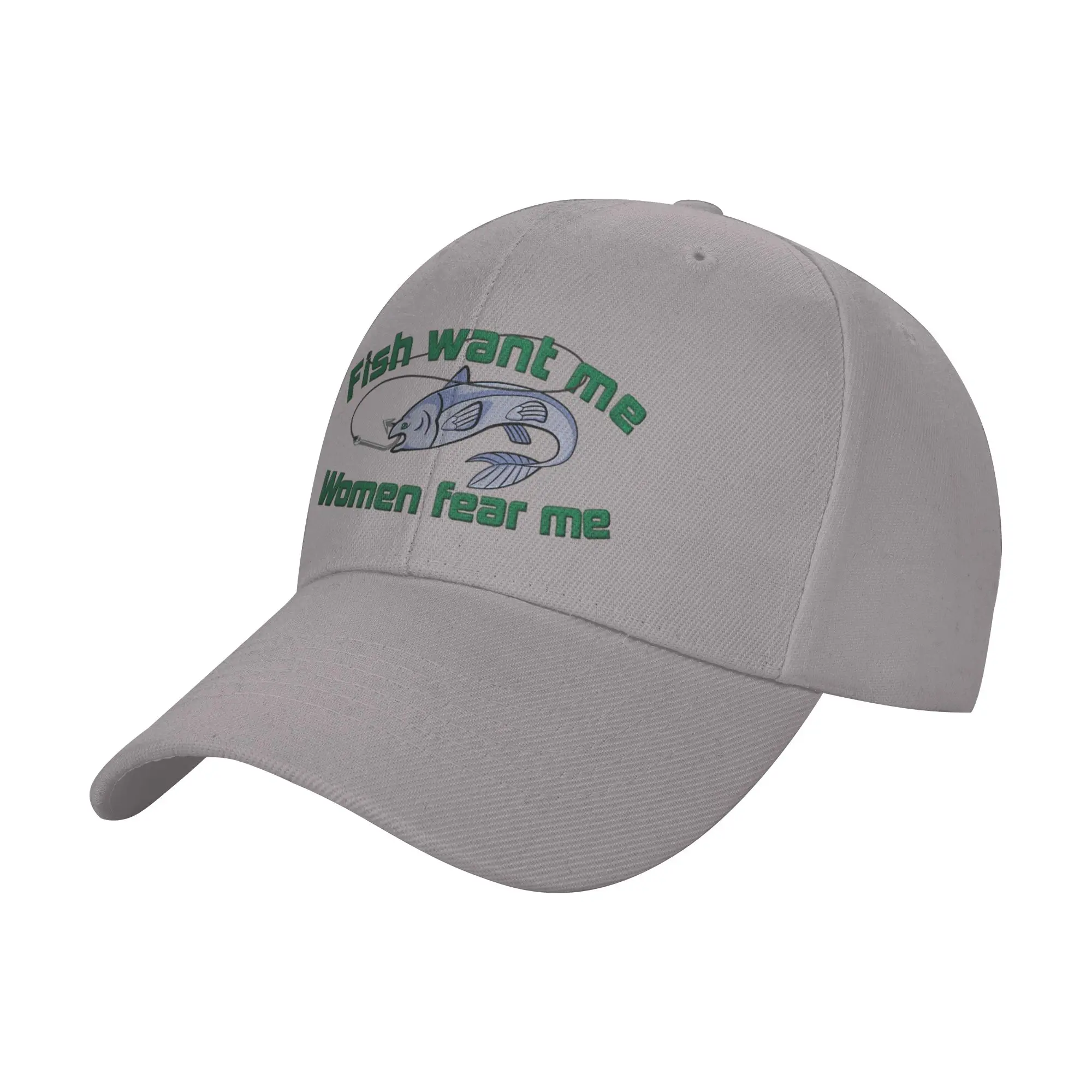 Fish want me  women fear me Trendy Baseball Cap Cheerleading Event Inner Sweatband Hip Hop Cap