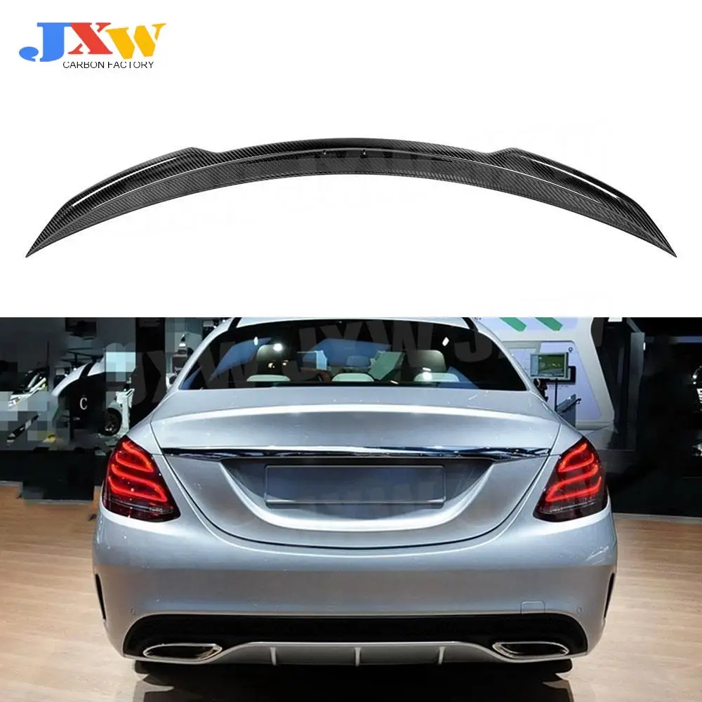 Dry Carbon fiber Rear Boot Spoiler for Mercedes Benz C Class W205 C63 AMG 2014-2019 Car Trunk Duck Spoiler Lid Wing