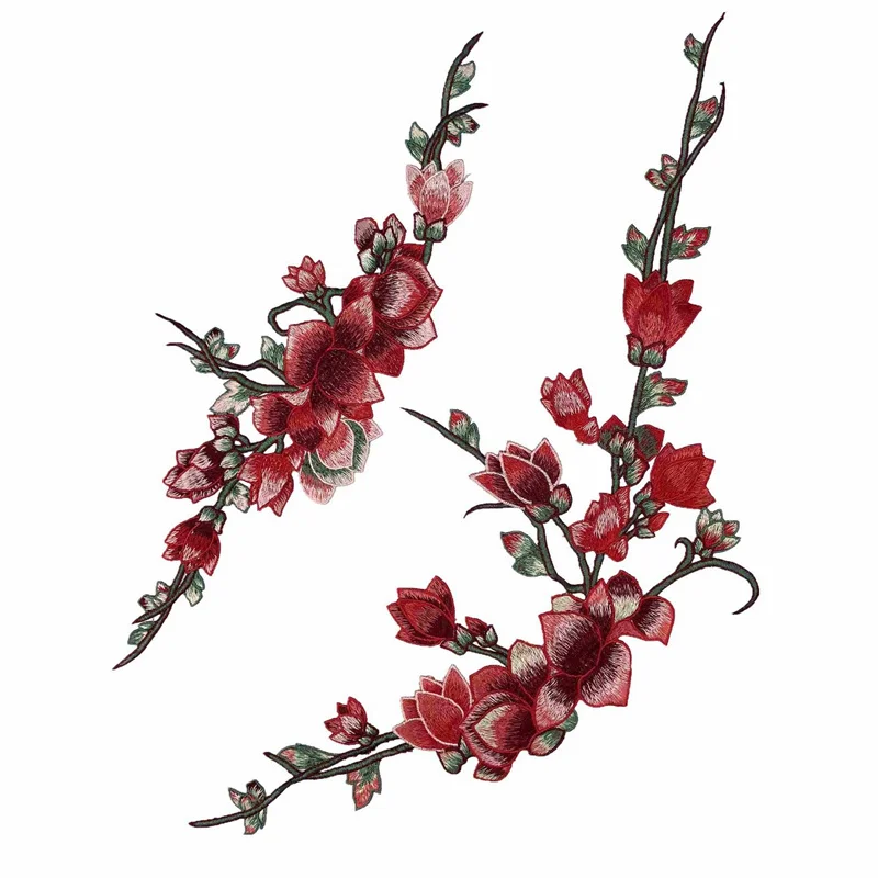 2 قطعة/مجموعة رقعة تطريز زهرة زين الخياطة على فستان الزفاف DIY اليدوية #1