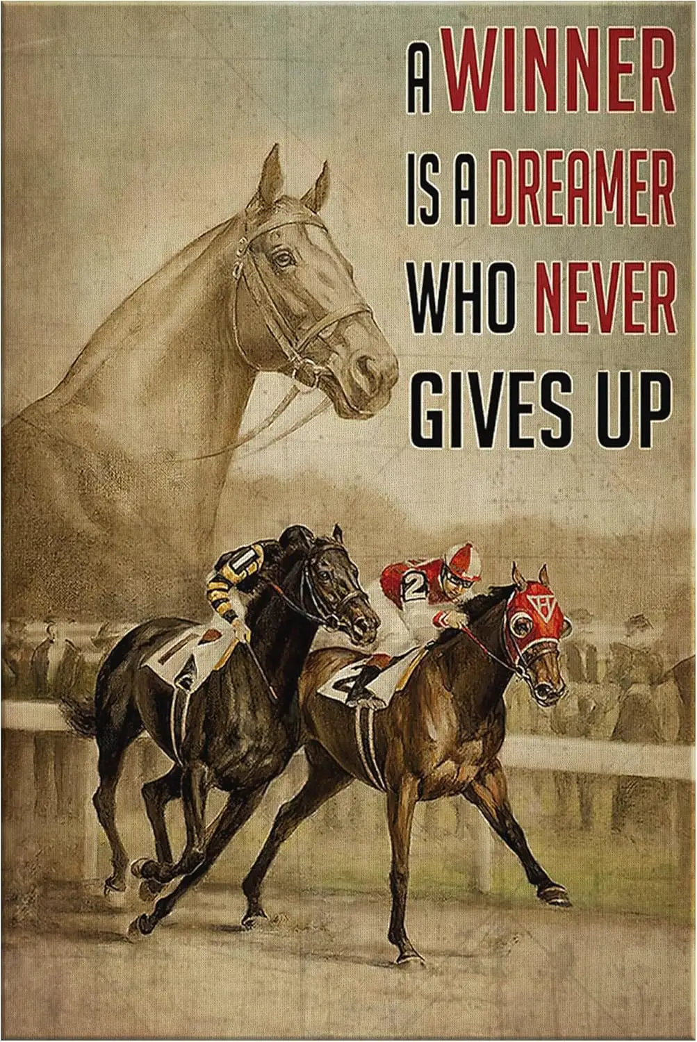 Vintage Seabiscuit und War Admiral Pferderennen Poster Metall Aluminium Blechschild Wanddekoration-Aluminium