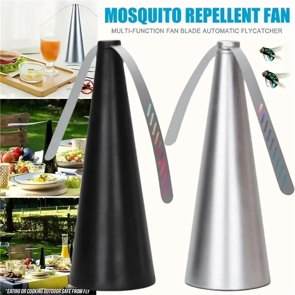 

360° Rotation Electric Flycatcher Battery Powered Fan-type Automatic Fly Trap Quiet Operation Pest Bug Repeller Kitchen
