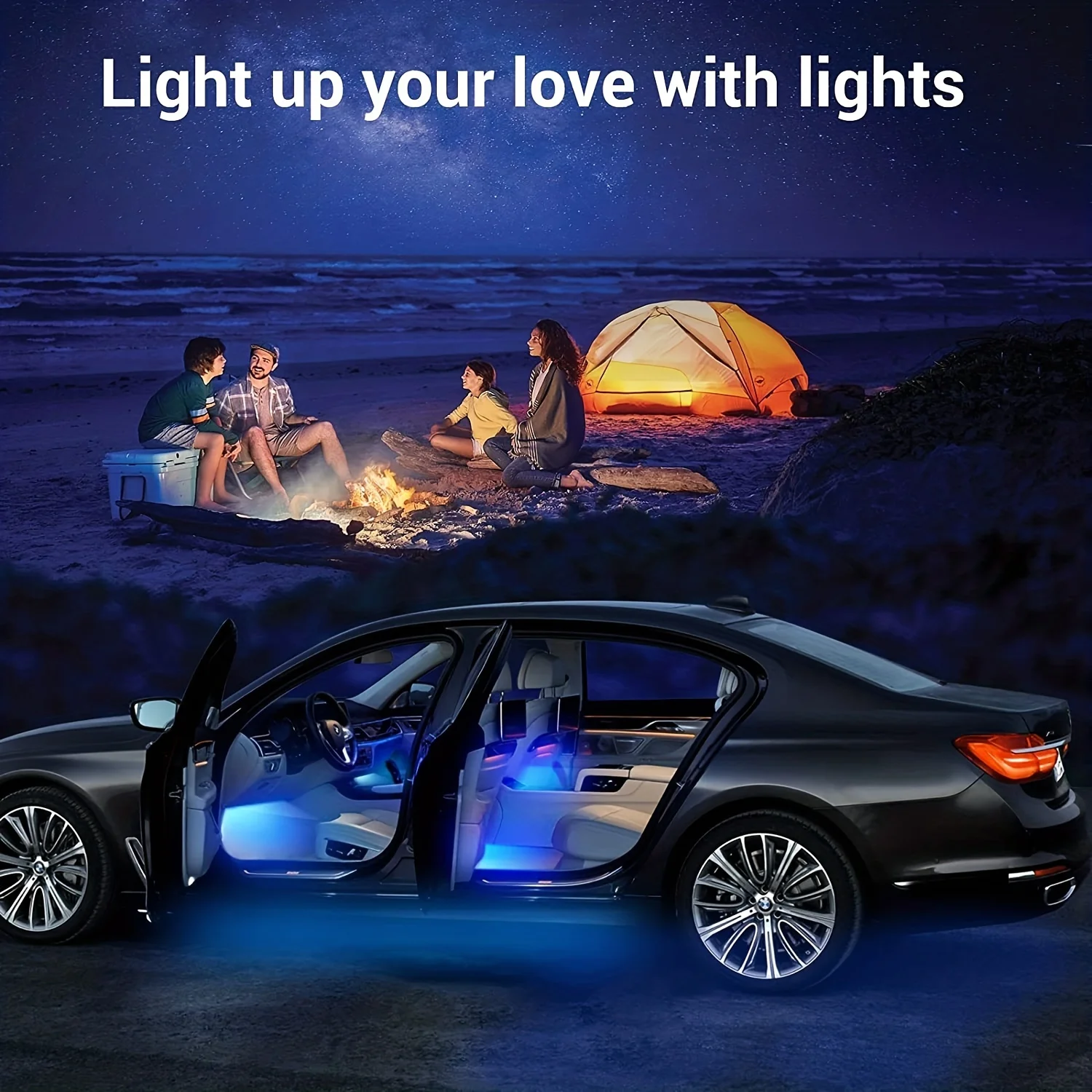 6 in1 For BMW 5 Series Exclusive Car Interior LED Ambient Lighting Music Sync Welcome Mode Hidden Design  APP control