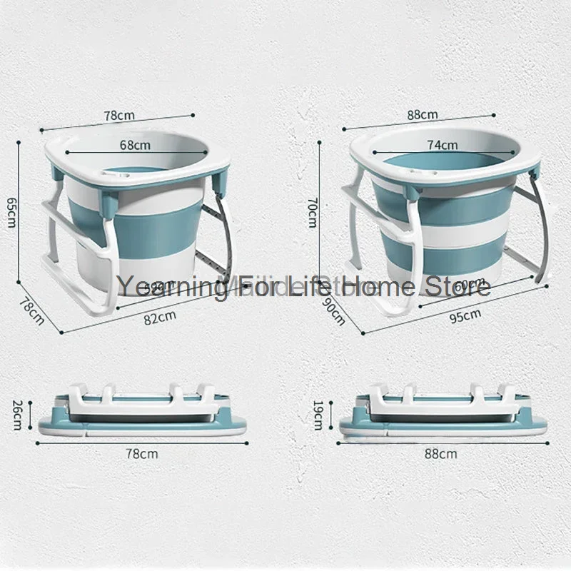 Household Portable Bathtub Adult Foldable High Bath Bucket Small Apartment hot tub large Bath Bucket Light Luxury Baby Bathtub