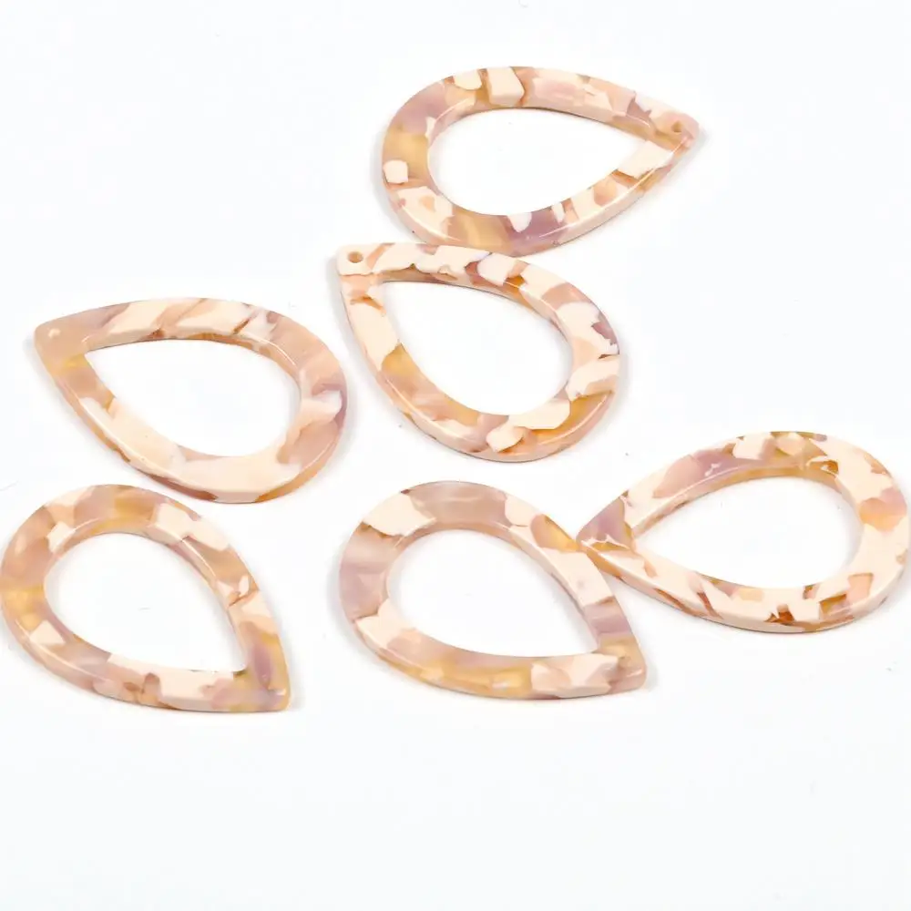 Schildpatt-Perlen, Acetat-Acryl-Leoparden-Anhänger, Tropfenförmige Anhänger, Schmuckzubehör, Ohrringteile, 31mm X 21,5mm – Detail 3