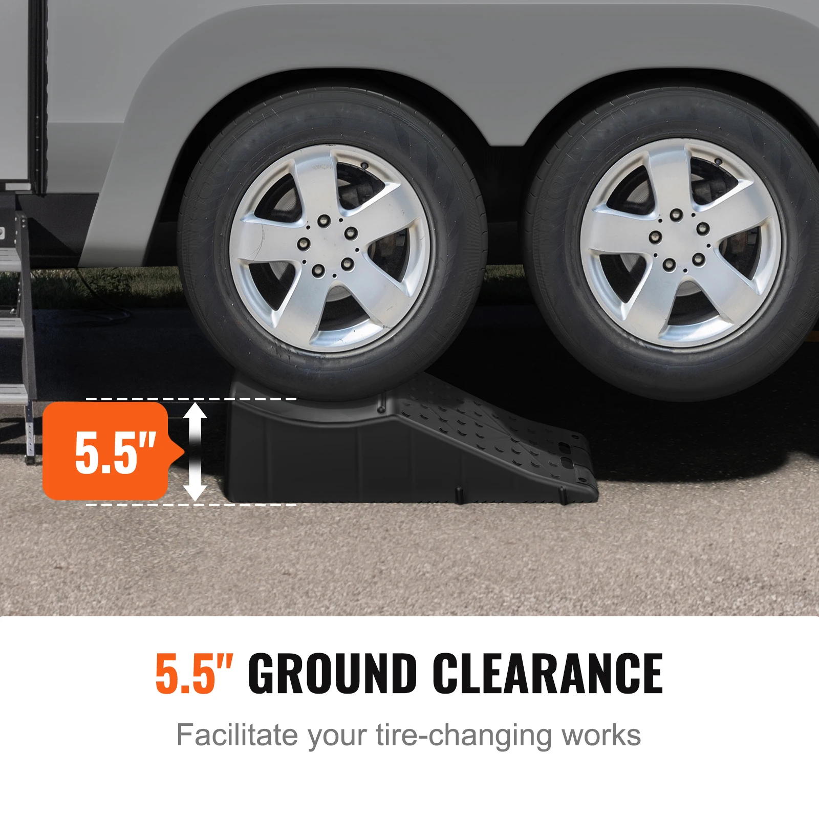 Car Service Ramp, 20000 Lbs 10 Ton Loading Capacity, Lift Car Ramp, Low Profile Plastic Tire Ramp, Heavy Duty Truck Ramp