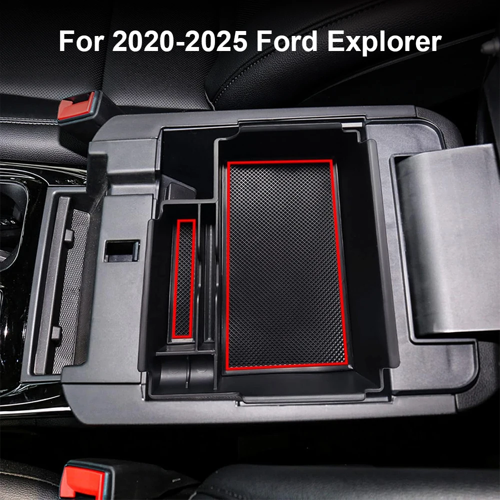 Center Console Organizer Storage Tray For Ford Explorer 2020 2021 2022 2023 2024 Armrest Box ABS Tray Insert Organizer Glove Box