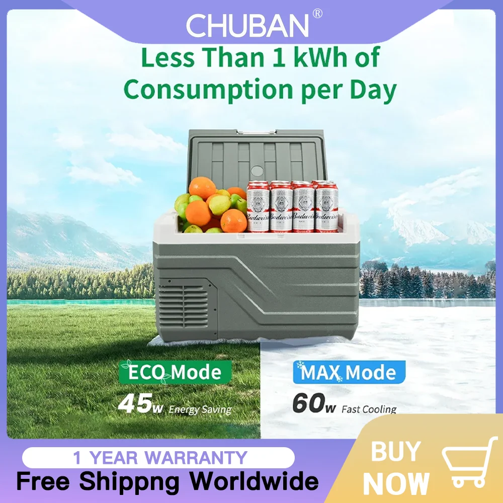 NL 25L, 35L, 45L Car Refrigerator with 12V Compressor - 12/24V DC and 100 - 240V AC Portable Cooler for Camping and Travel