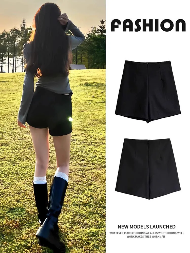 2026 Summer Ultra-Short Slimming Shorts Women High-Waist Thin Tights Outerwear Black Shorts Korean Streetwear Hot Short Pants