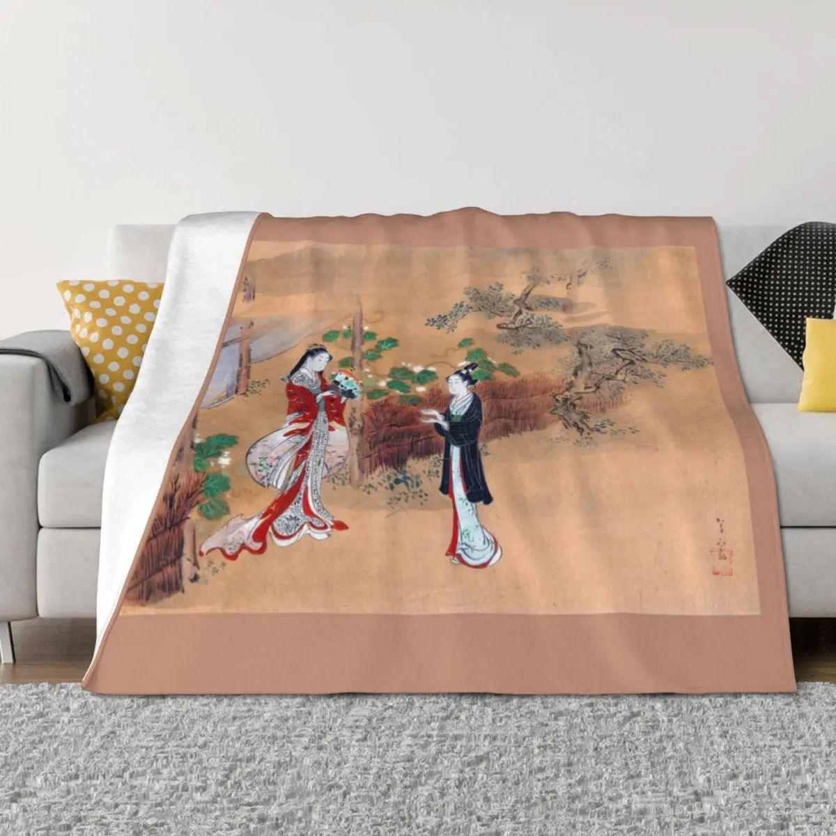 

Evening Faces (Restored Japanese Painting) Throw Blanket Weighted Bed Fashionable manga Blankets