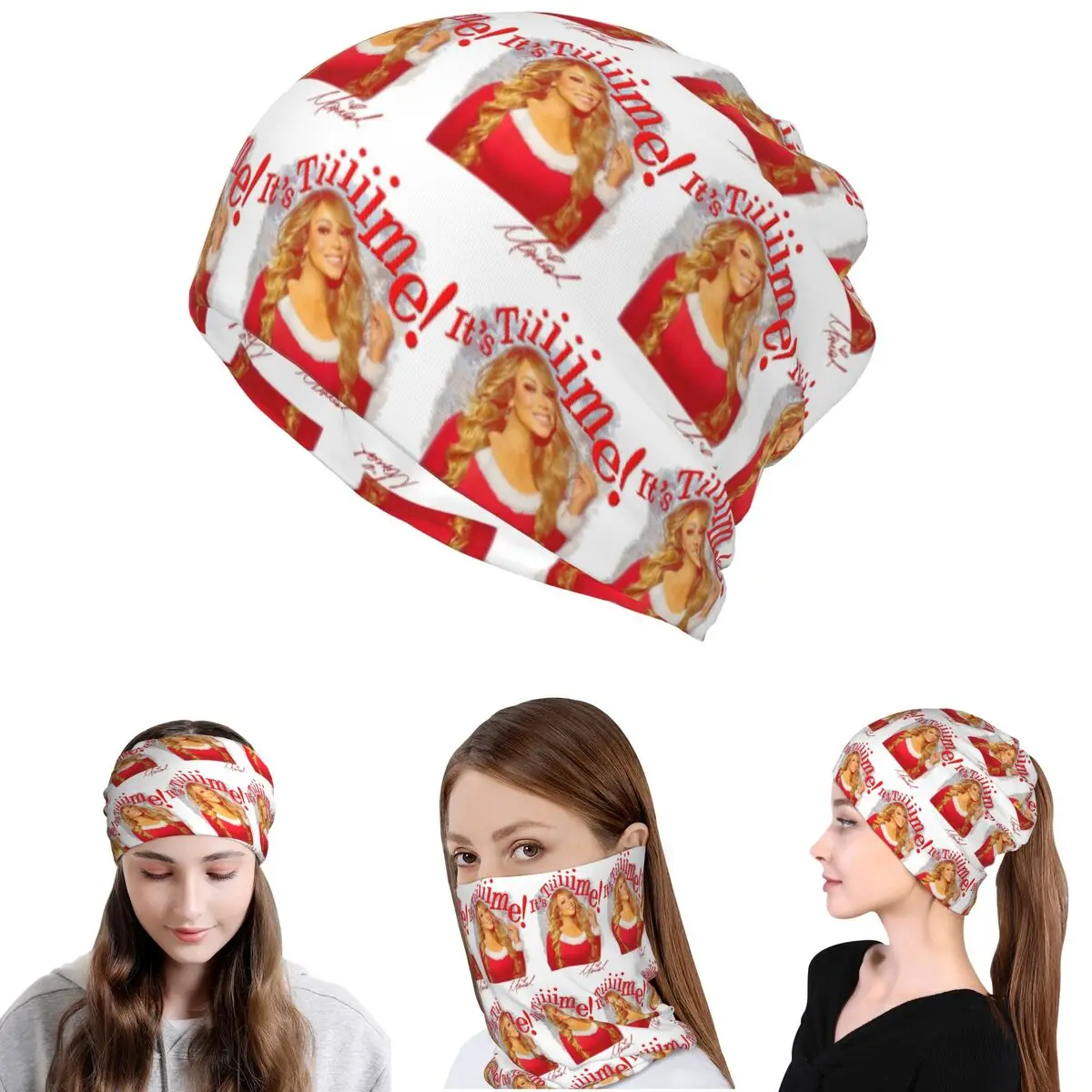 

Mariah Carey Official It's Time 30th Anniversary Bandana Neck Gaiter Wrap Scarf Multifunction Cycling Scarf Beanies Hat Winter