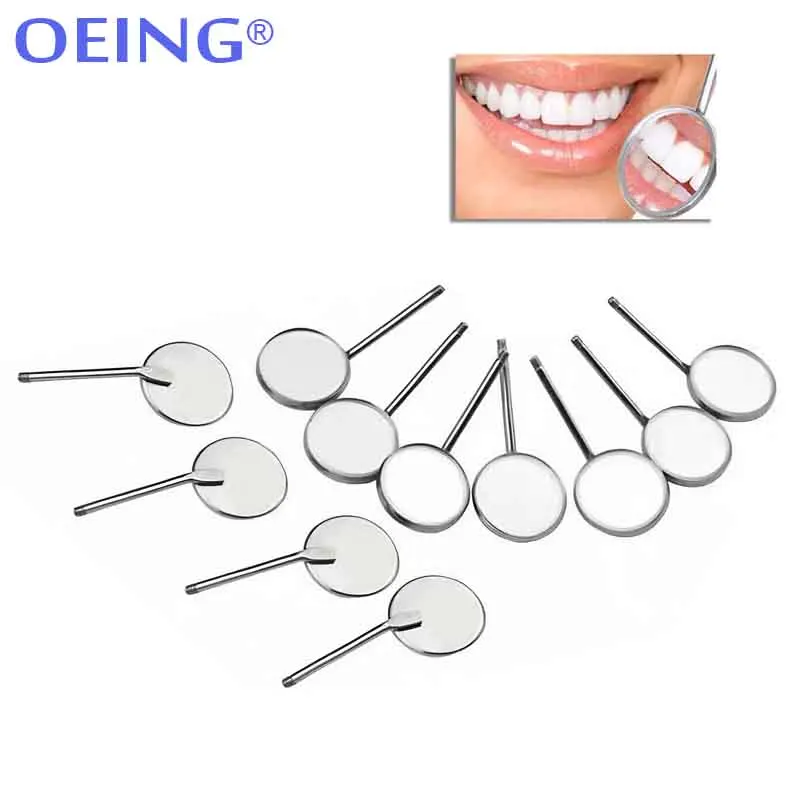 5/10Pcs Dental Mouth Mirror Stainless Steel Odontoscope Mirror Anti Fog Front Surface Oral Teeth Exam Care Dentist Equipment