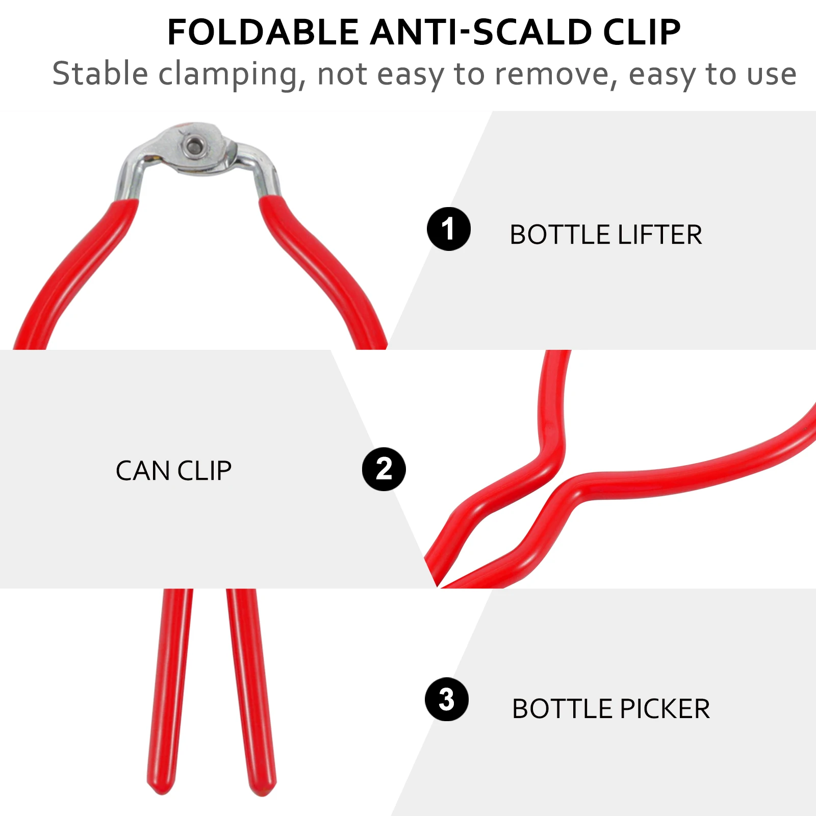 1 個ミルクボトルクランプ湾曲したハンドルロンググリップ滅菌トング哺乳瓶瓶ガラス缶キッチンツール耐熱