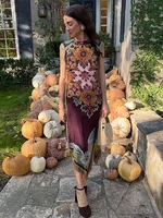 Elegant Printed Women's Tassel Dress Fringed Sleeveless Slim Irregular Party Evening Dresses 2026 Spring Summer Lady Vestidos - Image 4