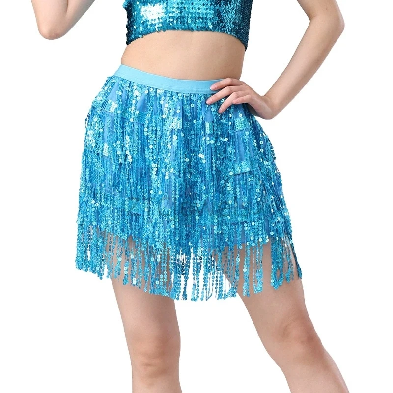 벨리댄스 스팽글 태슬 스커트 댄스 스커트 섹시 비즈 공연 의상 태슬 스커트 할로윈 코스프레 의상