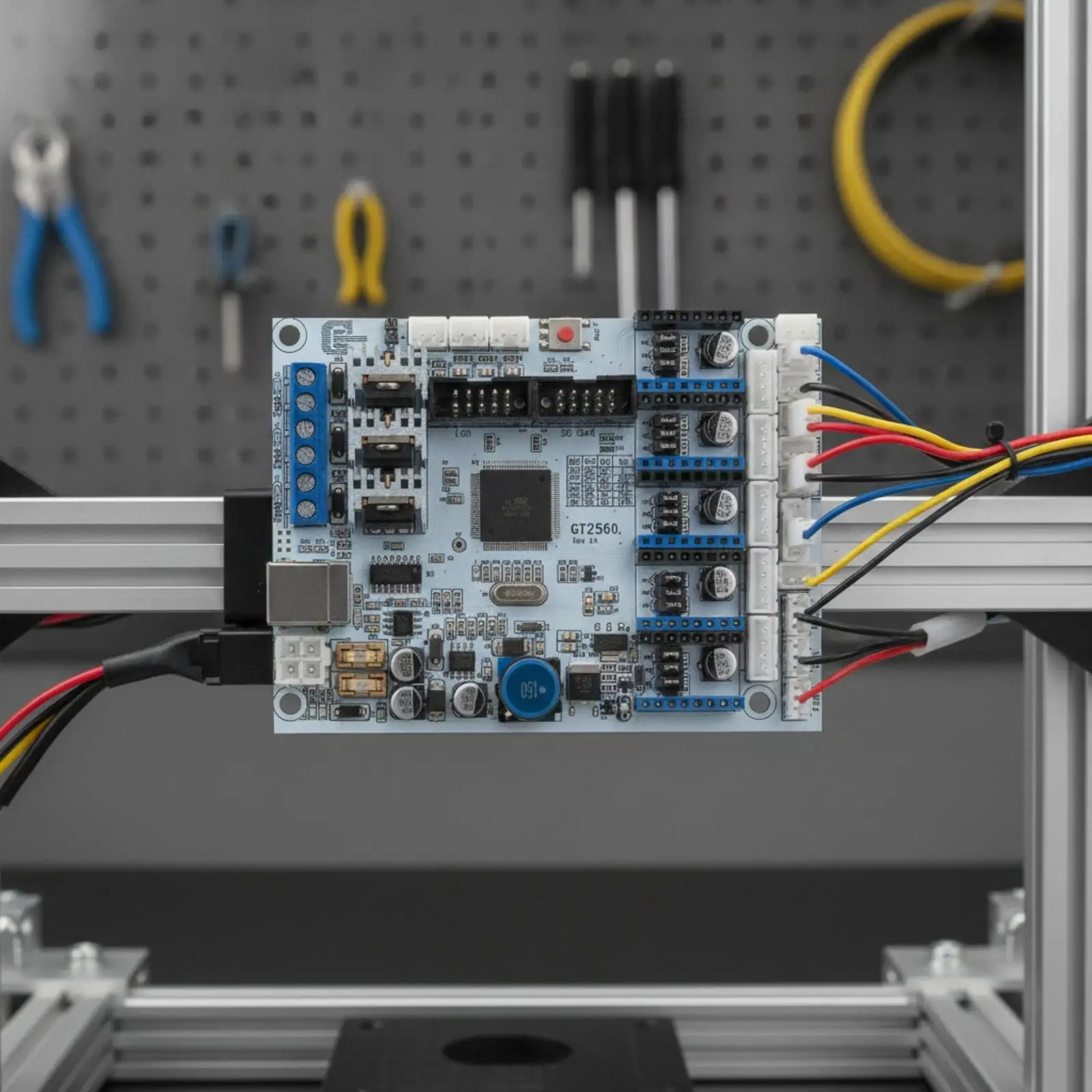 3D Printer Mainboard Replaceable GT2560 3D Printer Controller Board USB-Connected for Maintenance Workstations