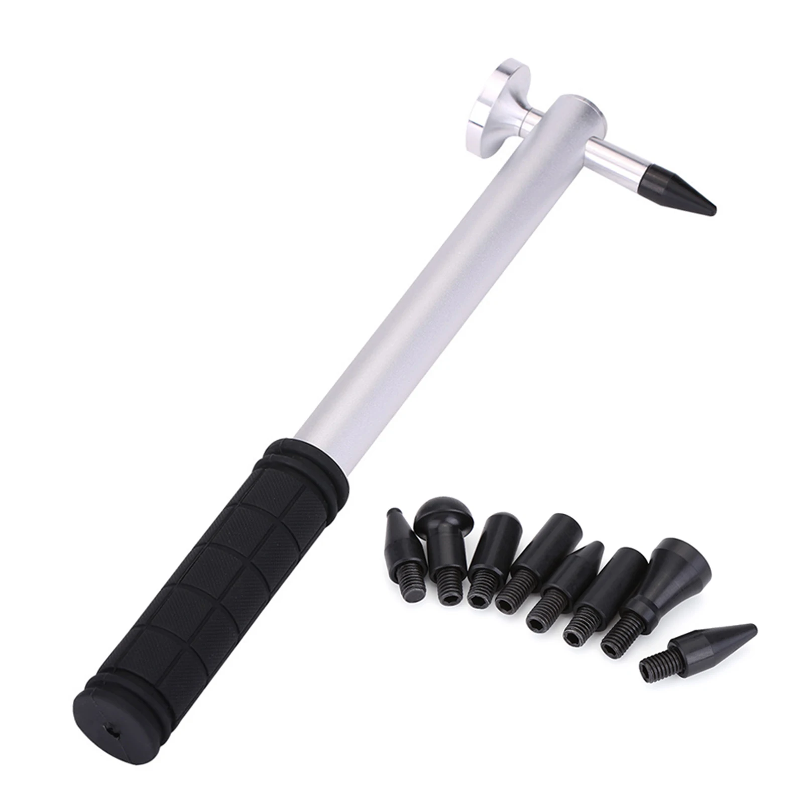

Paintless Dent Repair Hammer Car Body Paintless Dent Repair Aluminium Alloy Knockdown Tap Down Hammer with 8 Heads