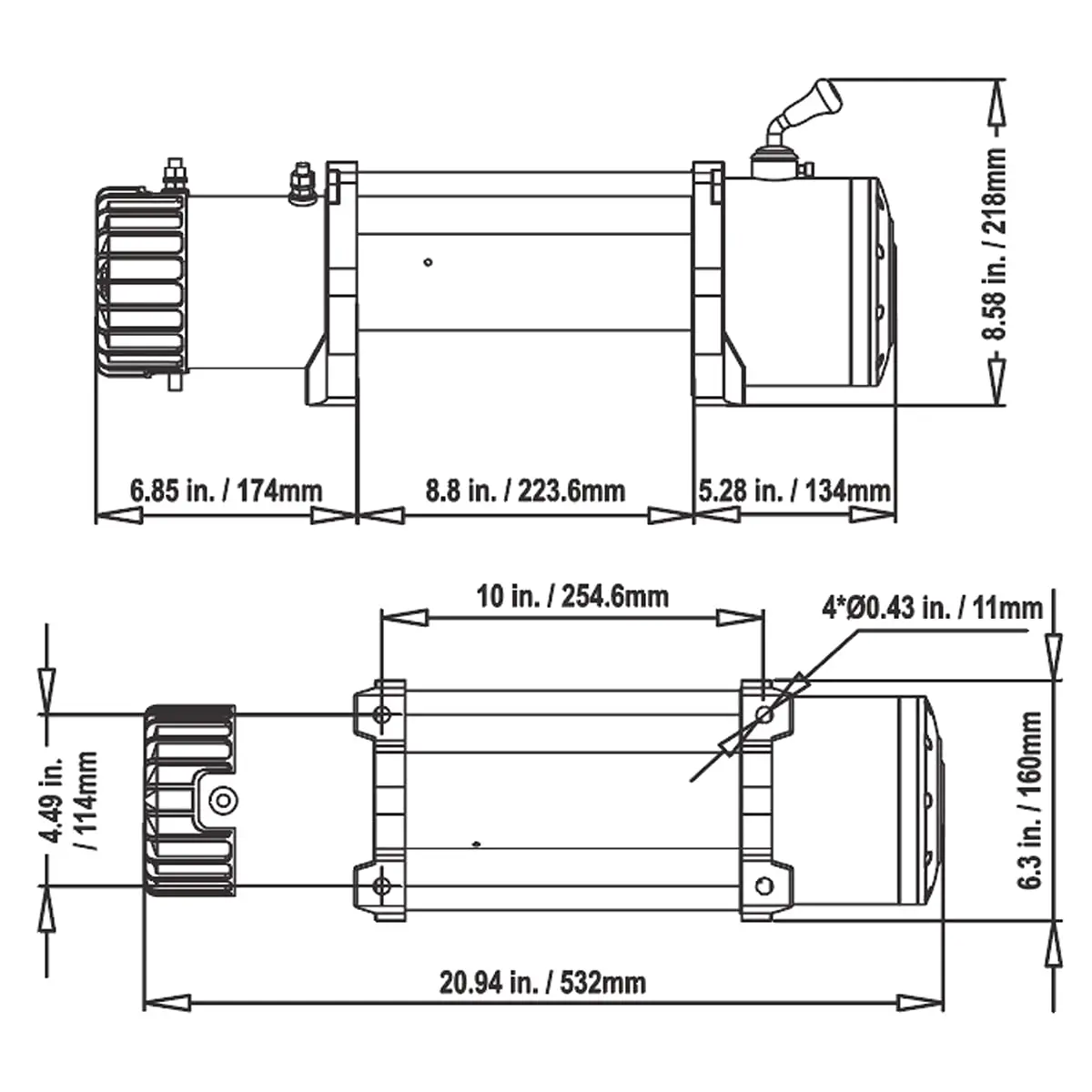 เชือกกว้านไฟฟ้าสังเคราะห์สีแดงกันน้ำใช้13500lb กับ hawse fairlead,