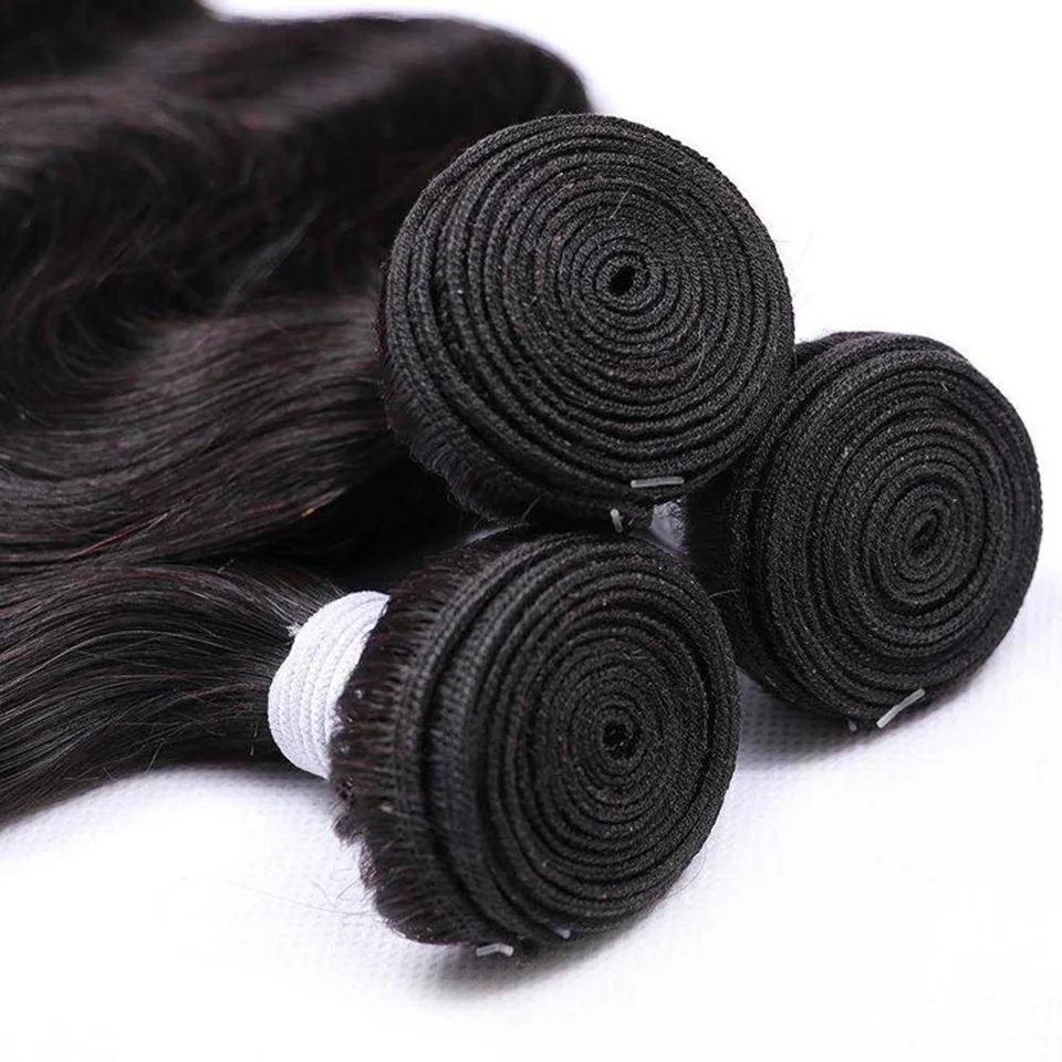 Raw Indian Hair Bundles Unprocessed Body Wave Human Hair Bundles 4PCS Natural Black 10A Virgin Hair Bundles Remy Hair Extensions