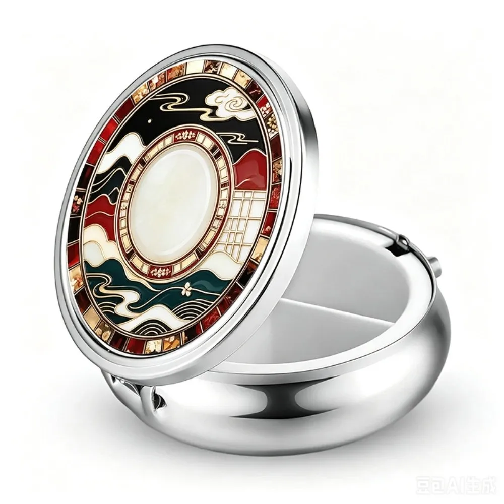 Cute 3 Compartment Pill Box Small Size Portable Holder Jewelry Box Compact Design Travel Pillbox For Purse Pocket