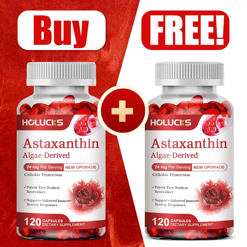 

Купите 1, получите 1 бесплатно! Капсулы астаксантина с высокой мощностью, поддерживающие защиту от ультрафиолета кожи, уменьшение морщин и сияющий цвет лица, против старения