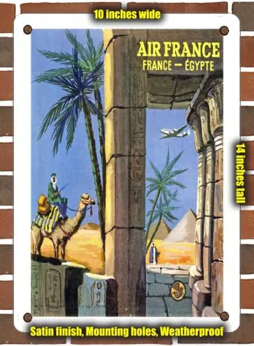 METAL SIGN - 1949 French Airline France Egypt - 10x14 Inches