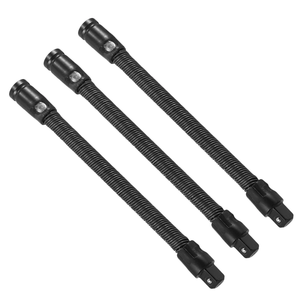 

3pcs Flexible Socket Extension Bars Elastic Long Reach Hard-to-Reach Universal Ratchet Wrench Tool Spring Soft Linkage