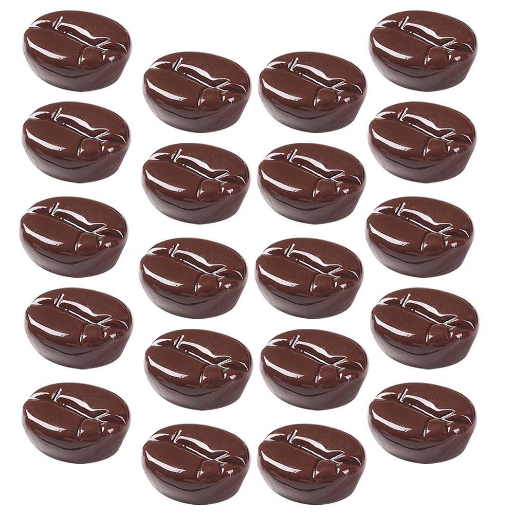 

20pcs Simulated Coffee Beans Home Decor Artificial Resin Adornment DIY Accessory Phone Case Decoration Fake Bean Model Wedding