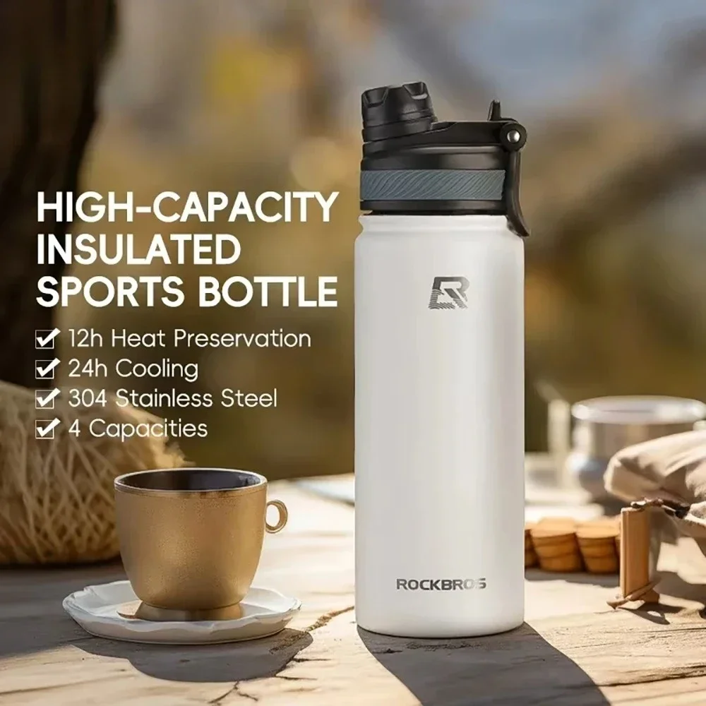 

1.2L Insulated Bike Water Bottle 304 Stainless Steel Sports Water Bottle Non Slip Steel Cold And Hot Cup Cycling Hiking Equip