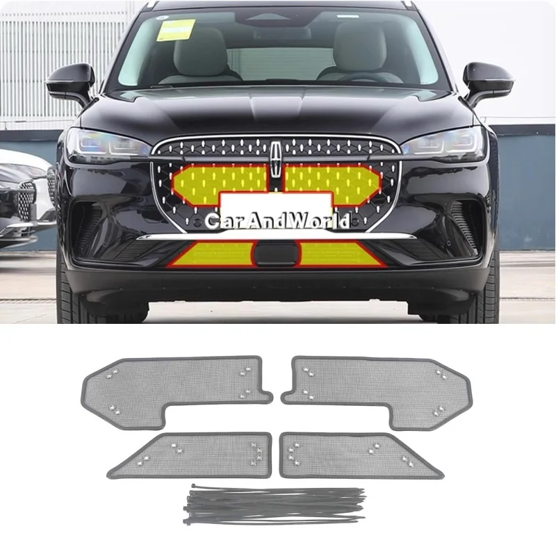 

Stainless Middle Grilles Insert Screening Net Insect Protecte Guard Mesh Trims Cover Car Accessory For LINCOLN CORSAIR 2020-2025