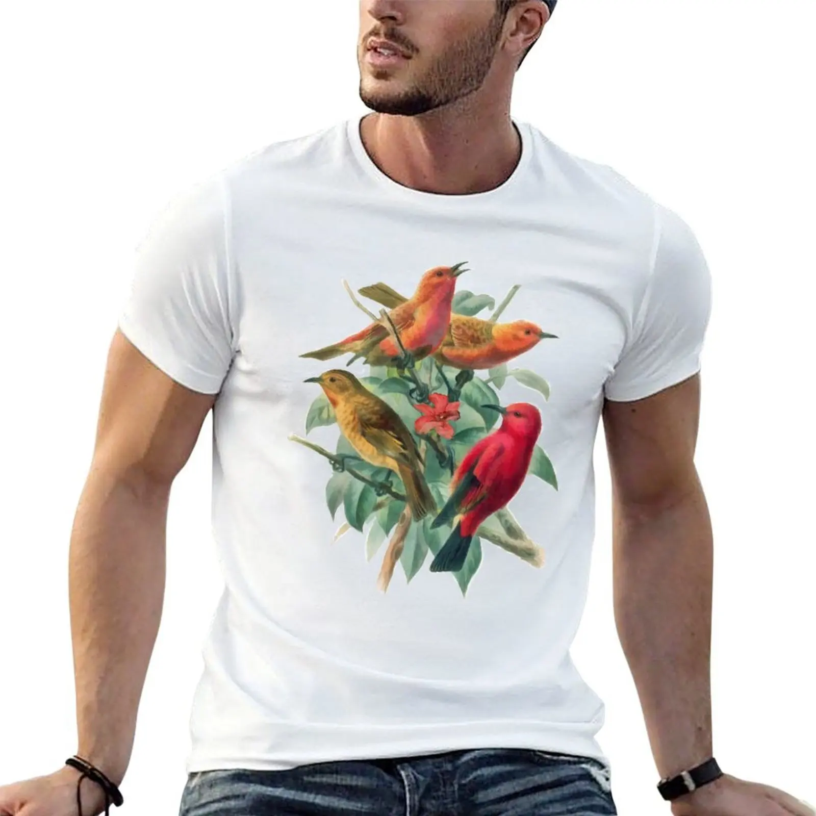 

Birds in a summer garden T-Shirt t shirts for man pack cotton man t shirts cotton T-Shirt