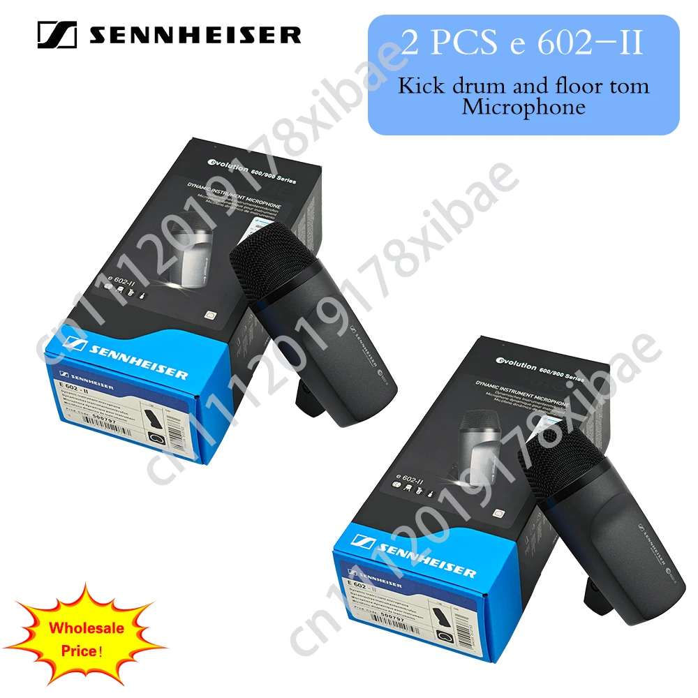 Venta al por mayor original: 2 micrófonos Sennheiser E602-II para percusión/tambor, ideales para batería, bajo, guitarra y tuba.