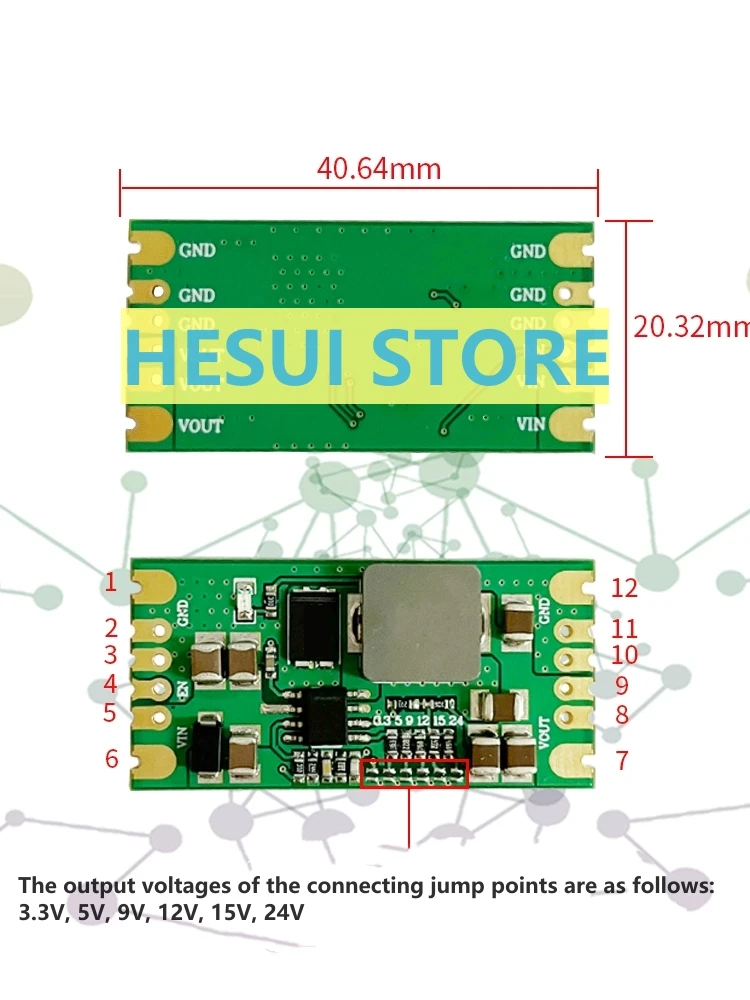 Módulo de Potência Baixa Ondulação, DCDC, Alta Tensão, 60V Step-Down, 5A High Current, 3.3V, 5V, 12V, TPS54560