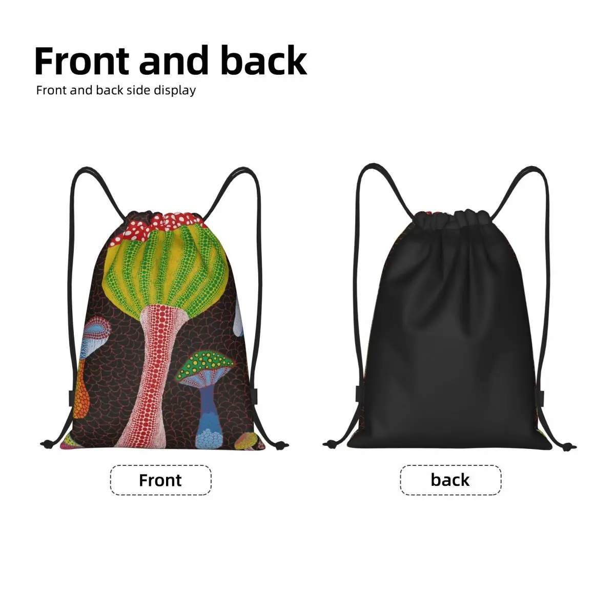 Yayoi Kusama Art Drawstring Backpack Sports Gym Bag for Women Men Japanese Artist Shopping Sackpack