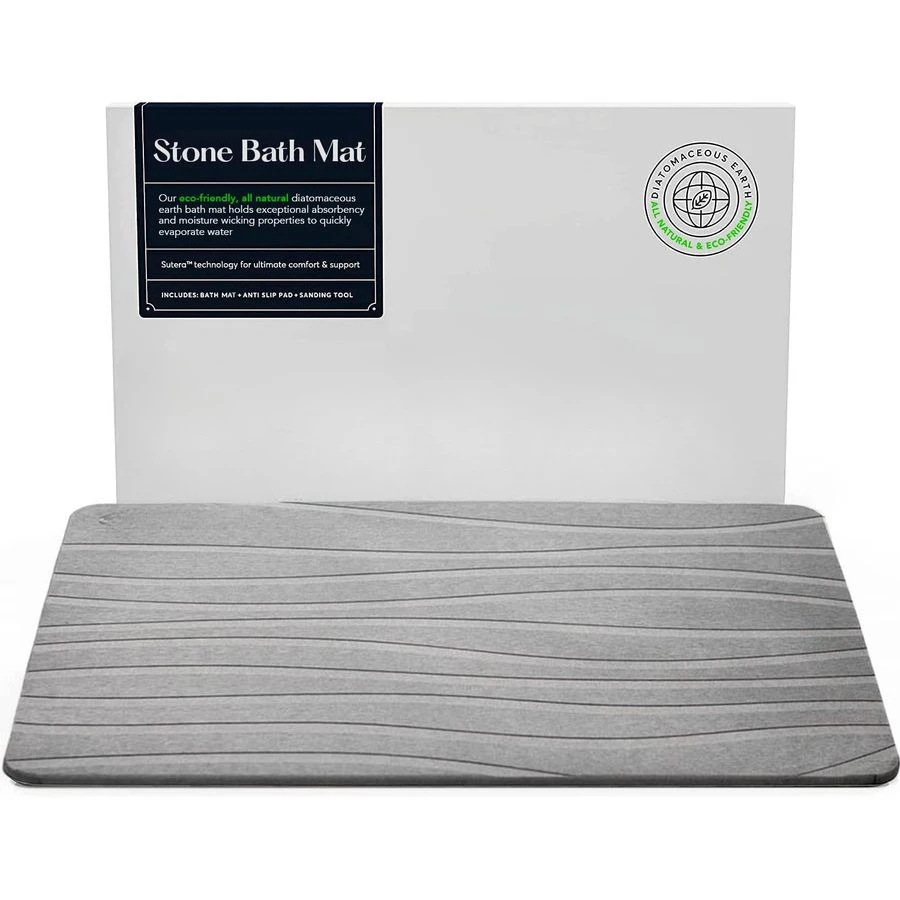 

Коврик для ванной из диатомитового камня, ультраабсорбирующий, быстросохнущий, с противоскользящей поверхностью для безопасных ванных комнат, цвет угольно-серый, 2 шт.