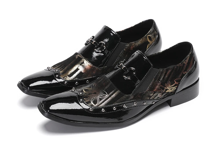 BOARD Herbst Herrenschuhe Spike Luxuriöse Persönlichkeit Bankett Niete Tigerkopf Druck Formelle Kleidung Schuhe – Detail 9