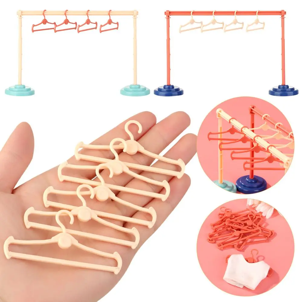 Doll Plastic Clothes Rack Garment Organizer Hangers for Dolls Handbag Clothes Kids Toy Birthday Gift Dolls Accessories