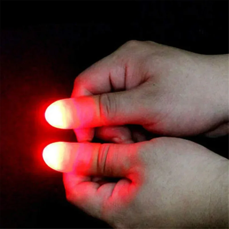 

2PCS Magic Trick Fingers Thumbs with LED Battery Powered Magic Props Halloween Magic Trick Fingers Thumbs Party Toys for Child