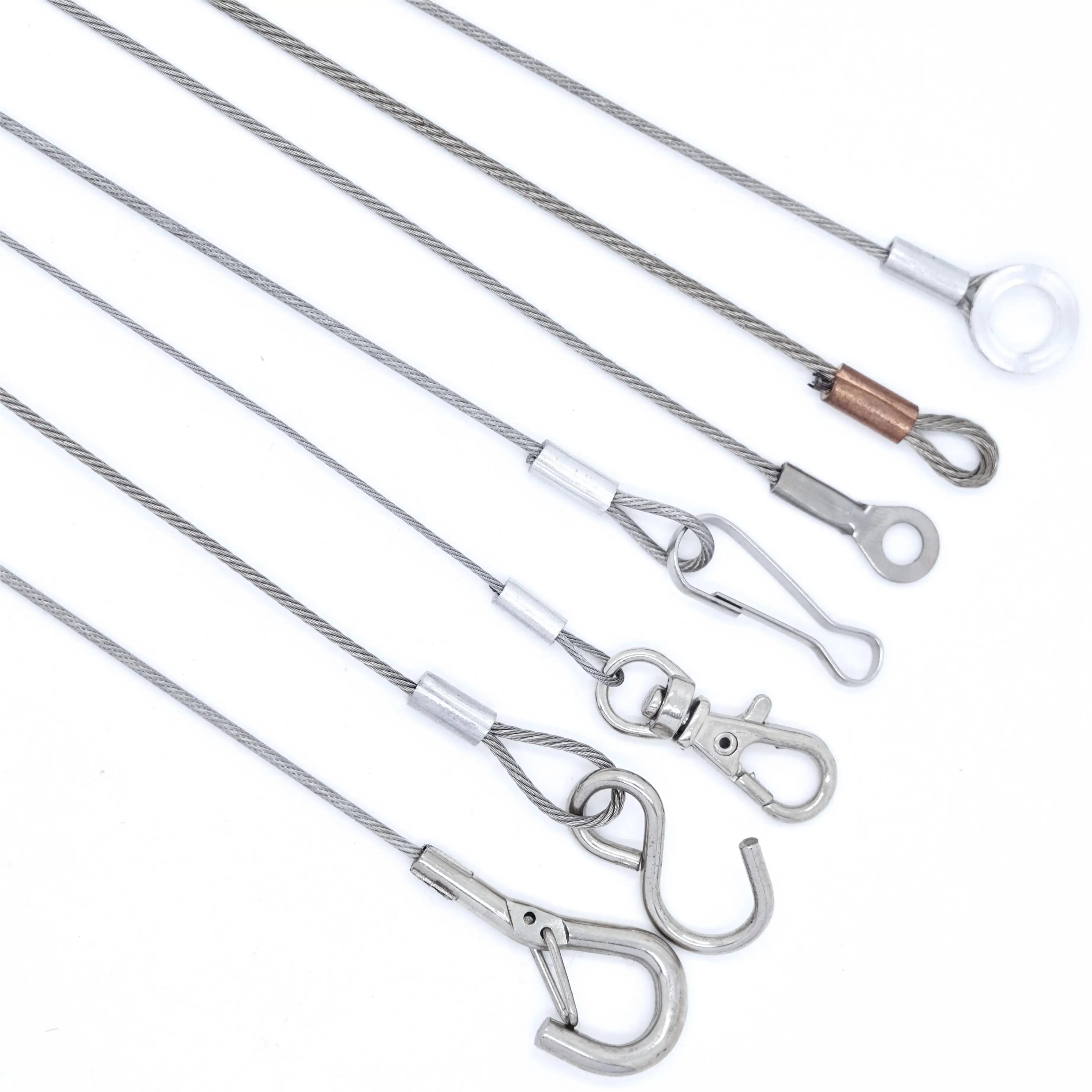 Factory Direct Sale High Strength PVC Coated Galvanized Wire Rope Sling Steel Wire Rope Assembly Steel Cable with Loops