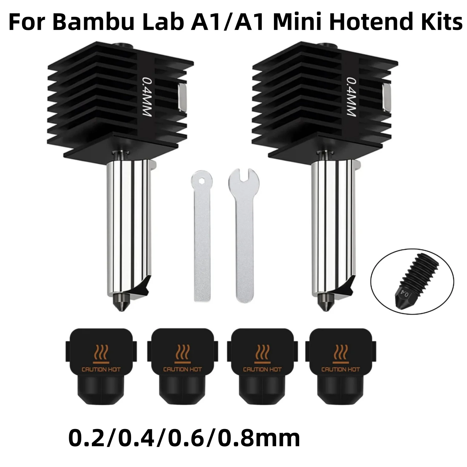 

For Bambu Lab A1/A1 Mini Hotend Kit,Fast Speed Hot End Assembly build plate silicone sock Hardened steel Nozzle 3D Printer Part