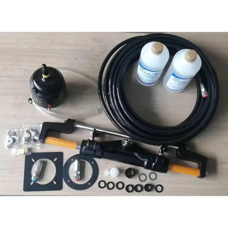 

【2025】Комплект гидравлического рулевого управления, морское подвесное рулевое управление для подвесных двигателей до 150 л.с., сбалансированный цилиндровый шлем с низким трением, 20 футов