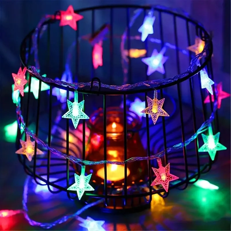 10/20/30/40 LED Star String Light Battery Powered Waterproof Fairy String Lights For Wedding Party Christmas Tree New Year Decor