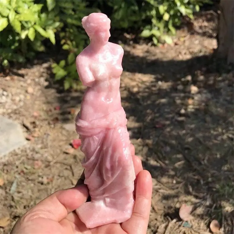 

Natural Pink Opal Venus De Milo Carving Witchcraft Ornaments Home Decoration Accessories Room Decor Gift 1pcs