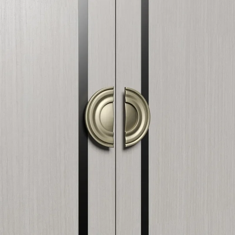 Aluminum alloy hotel door handle round pair double door handle club office building handle spot antique copper gold