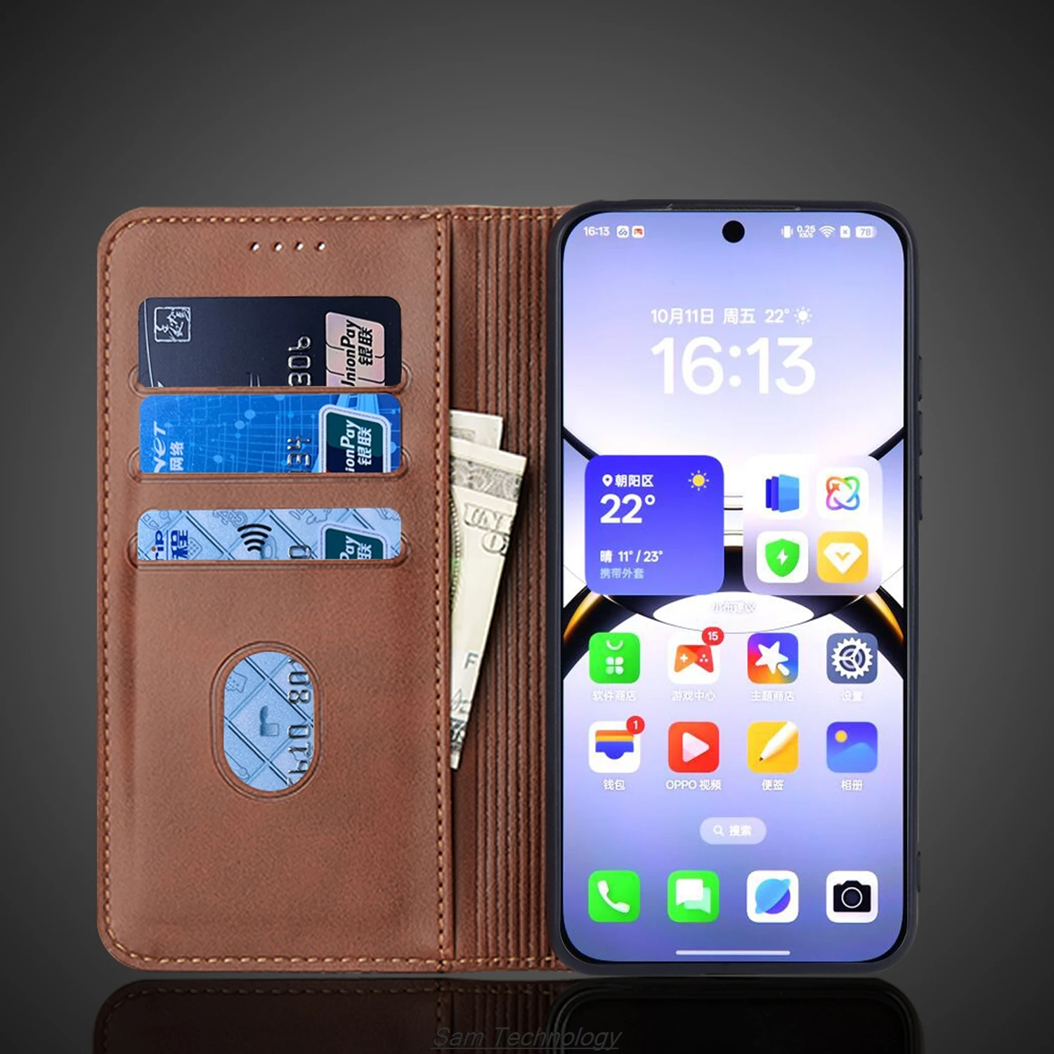 Magnetic attraction Leather Case for OPPO Find X8 6.59\
