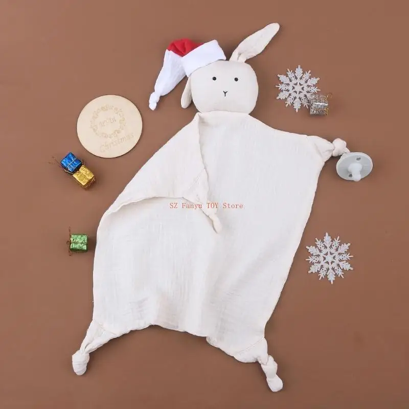 منشفة استرضاء الطفل 96GC مع لعبة احتضان مريحة من القطن على شكل أرنب لتهدئة الرضع #3