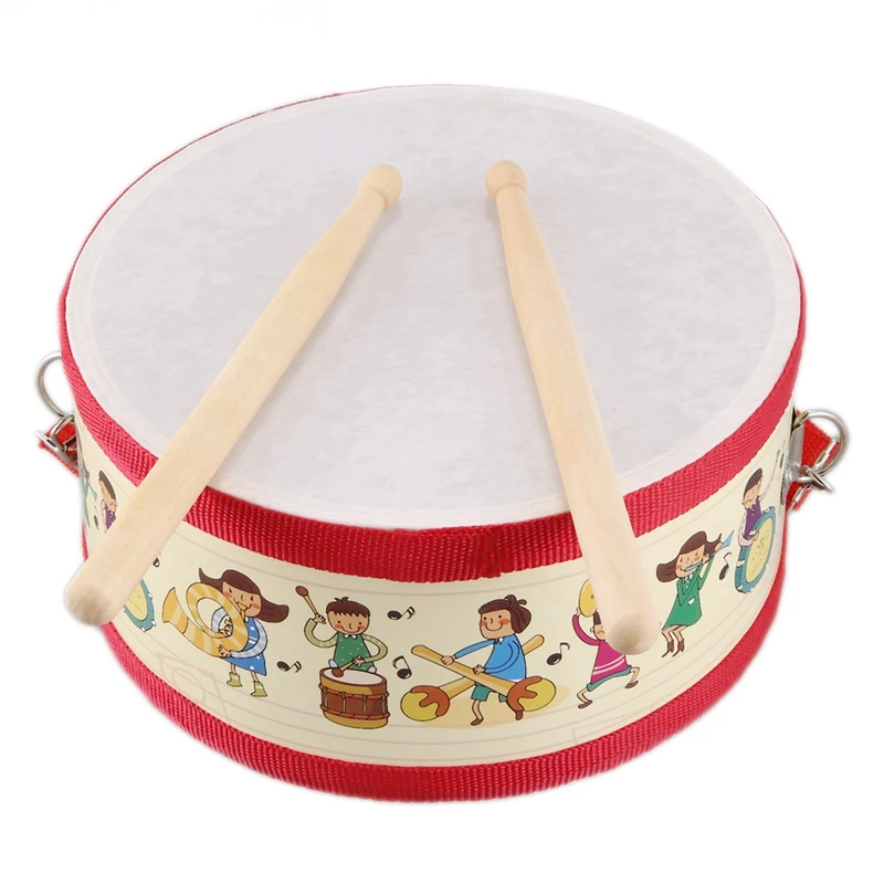 

5X Drum Wood Kids Early Educational Musical Instrument For Children Baby Toys Beat Instrument Hand Drum Toys