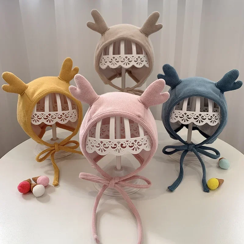 Bonito outono inverno chapéu do bebê dos desenhos animados do bebê recém-nascido menina menino gorro chapéu quente proteção de orelha natal infantil criança gorro boné