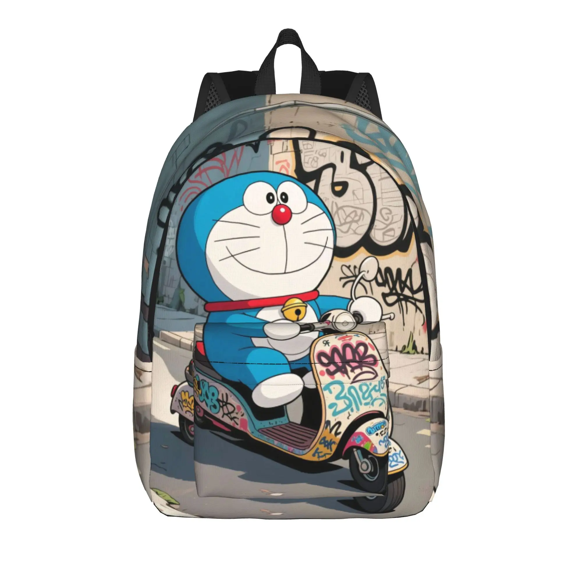

Back to school season Doraemon riding an electric scooter Rucksack Doraemon For Women Casual Backpack