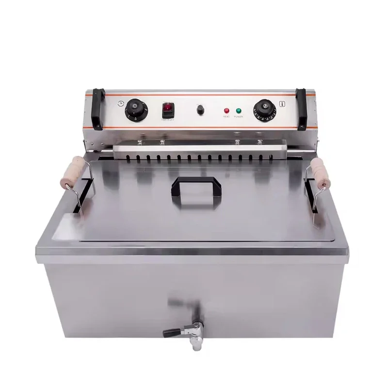 

Commercial Electric Fryer 20L Single Cylinder Electric Fry Chicken with French Fries Machine 220V 4.8KW