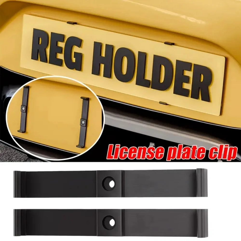 2-Pack Heavy-Duty License Plate Holder Clamp Easy Installation For Cars Trucks SUVs Vehicle Accessory Sleek Clamping Design